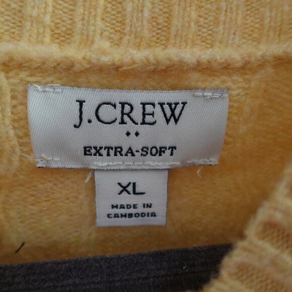 NWT J Crew Factory Cable-knit Mockneck Sweater in Extra-Soft Yarn XL Yellow - Picture 2 of 10